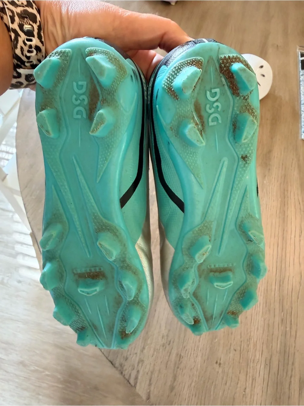 DSG Kids Silver & Aqua Speed Viper Soccer Cleats